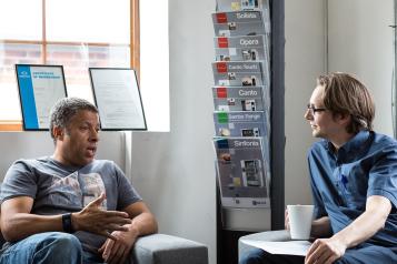 men talking