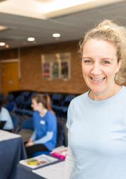 Woman smiling at camera